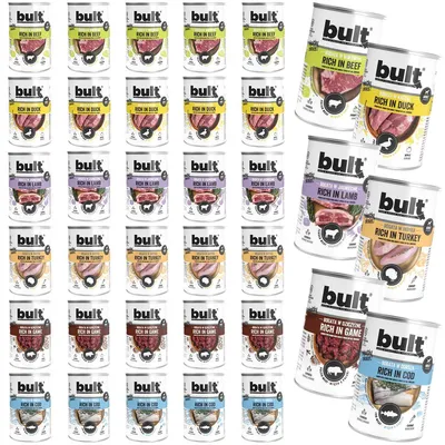 Produktbild von BULT | Hundefutter Geschmacksmix - Nassfutter Set 36x400g Dose - Hunde Dosenfutter fur Hund