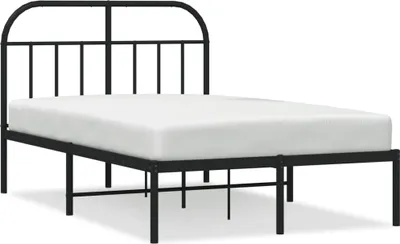 Produktbild von Bettgestell mit Kopfteil Metall Schwarz 120x200 cm