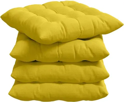 Produktbild von vidaXL Sitzkissen 4 pcs Helles Gelb 40 x 40 x 6 cm Stoff