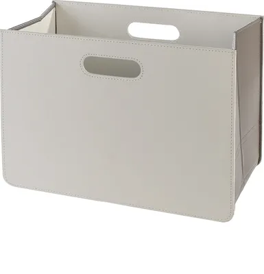 Produktbild von Gilde Zeitungskorb weiß/grau H30/B40/T19 2er Set B 40 x H 30 x L 19 cm Textilgewebe mit Lederoptik