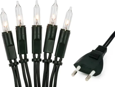 Produktbild von Lichterkette innen 100 warme Lichter, beleuchtet 14,85m, Kabel grün, Stecker
