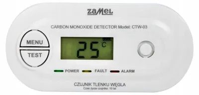 Zdjęcie produktu dla Zamel | Czujnik tlenku węgla CTW-03 - Bateriowy - LCD - 10 lat żywotności - Alarm 85 dB