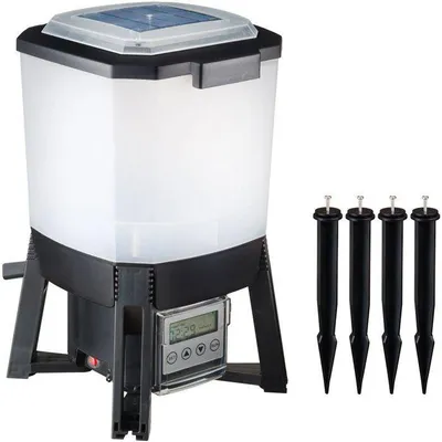 Produktbild von Automatischer Fischfutterautomat, Solarbetrieben, 6 Liter Tank, 1-6 Fütterungen/Tag, 1-3 m Reichweite
