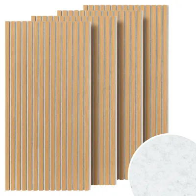 Produktbild von Vigevee 4er Set Akustikpaneele 120×60 cm, Eiche 2240S, silbergrauer Filz, MDF-Lamellen, NRC 0,8