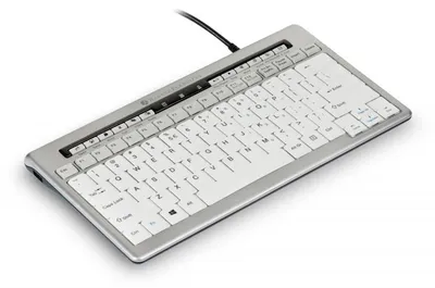 Produktbild von BakkerElkhuizen S-board 840 US Qwerty, Tenkeyless (80 - 87 %), Kabelgebunden, USB, Scherenschalter, QWERTY, Hellgrau, Weiß