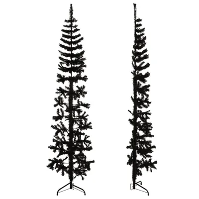 Productafbeelding van Maison Exclusive - Kunststof halve kerstboomstandaard, slank, zwart, 240 cm
