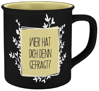 Keramikbecher 400 ml Schwarz spülmaschinenfest mikrowellengeeignet