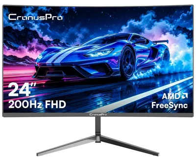 Image de Moniteur d'ordinateur incurvé pour jeux - 24 pouces, 200 Hz - Full HD 1920 x 1080