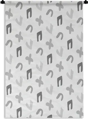 Produktbild von MuchoWow® Wandteppich Wandbehang Hintergrund - Formulare - Schwarz - Weiß 120x180 cm Tapisserie Dekoration Wandtuch - Schlafzimmer - Dekorationen für das Haus