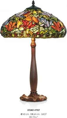 Produktbild von Tiffany Hockerleuchte Höhe 64 cm, Durchmesser 40 cm - Leuchte Lampe