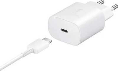 Produktbild von Samsung Schnellladegerät 25W EP-TA800 inkl. Typ C EP-DA705 Ladekabel Weiß