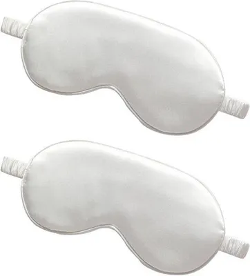 Produktbild von Famanu Schlafmaske Set von 2 - Verstellbare, atmungsaktive Augenmaske für Reisen - Weiß