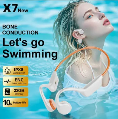 Produktbild von X7S Knochenleitungs-Bluetooth-Headset mit 32 GB Speicher und langer Akkulaufzeit zum Musikhören beim Sport, Laufen und Schwimmen