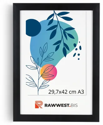 Produktbild von RAWWEST.BIS Holz Bilderrahmen 29,7x42 cm Plexiglas Poster Foto Wandrahmen Schwarz