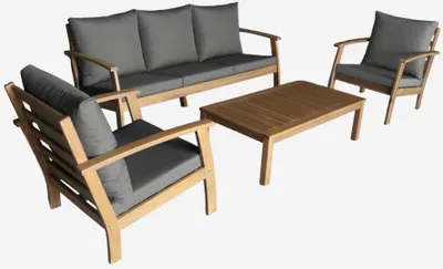 Produktbild von sweeek - Gartenlounge-Set für 5 Personen aus Akazienholz - Grau