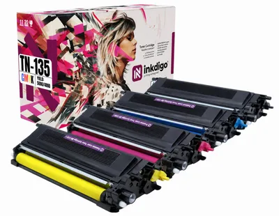 Produktbild von Inkdigo Tonerset TN135 für Brother DCP-9040CN, DCP-9042CDN, DCP-9042CN, DCP-9045CDN – CMYK,, KI-generiertes Bild