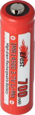 Produktbild von Efest IMR 14500 V2 Akku mit 700mAh 3,7V Li-Ion-Akku Pluspol erhöht, Abmessungen ca. 50,5x14,2mm beachten