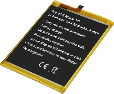 Obrázek produktu pro Avizar, Li-Polymerová 3,8V baterie pro smartphone ZTE Blade V6 náhradní 2200mAh, černá