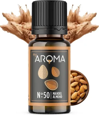 Produktbild von myAROMA Flavour Drops Mandel 10ml – Zuckerfreie, kalorienfreie & vegane Geschmacksverstärker, ohne künstliche Farbstoffe