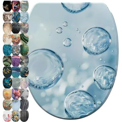 Produktbild von SANILO® WC-Sitz mit Absenkautomatik und Schnellverschluss Bubbles, Toilettendeckel direkt vom Hersteller, Klodeckel, Klobrille, WC Deckel, WC Brille