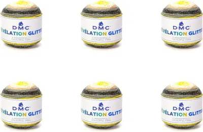 Zdjęcie produktu dla 6 motków DMC Révélation Glitter – wielobarwna przędza z brokatem (kolor 503)