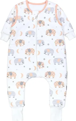 Produktbild von TupTam Baby Schlafsack mit Beinen und Ärmeln  e Materialien, Winterschlafsack 2,5 TOG Unisex, Farbe: Elefant/Mond, Größe: 104-110