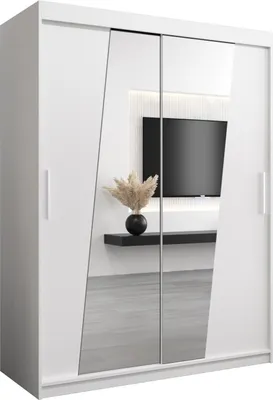 Produktbild von Kleiderschrank, Schiebetürenschrank Schlafzimmer, Schrank mit Spiegel RHOMB 150 cm