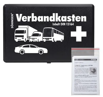 Produktbild von KFZ-Verbandkasten DIN 13164 plus Beatmungstuch schwarz
