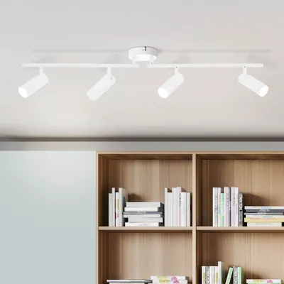 Produktbild von BRILLIANT LED Spotrohr Soeren | minimalistischer Deckenstrahler | 4-flammig | Metall | weiß matt | Kopf schwenkbar