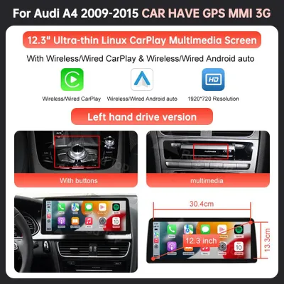 Productafbeelding van Multimediaspeler voor in de auto 12,3 inch touchscreen dashboard interface met draadloze CarPlay