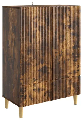 Image de Buffet vidaXL en chêne fumé 66 x 34,5 x 95 cm, aggloméré