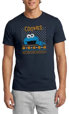 Produktbild von Spreadshirt Sesamstraße Krümelmonster Ugly Xmas Männer T-Shirt, 3XL, Navy