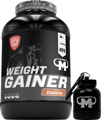 Produktbild von Mammut Nutrition - Weight Gainer 4500 g Dose - 50 Portionen + GRATIS Powderbank, Geschmack: Cookies