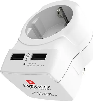 Image de Adaptateur SKROSS de la Pologne aux États-Unis, du Mexique à Cuba, République dominicaine avec 2 ports USB