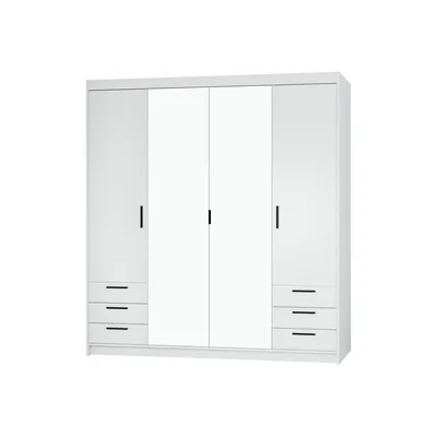 Produktbild von Kleiderschrank 177 PILINA mit Spiegeln - weiß