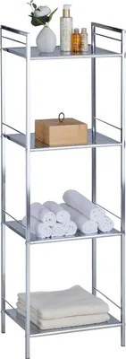 Produktbild von Regal Badregal Metallregal Mehrzweckregal MATIS, verchromt, mit 4 Böden