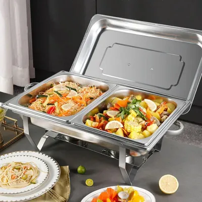Produktbild von Chafing Dish | Edelstahl-Warmhaltebehälter | Warmhaltebehälter | Heizbehälter | Warmhalteplatte