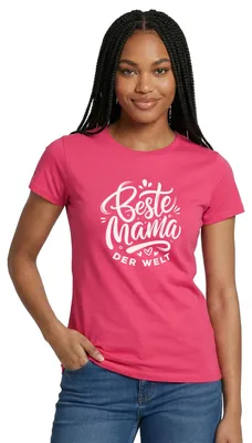 Produktbild von Spreadshirt Beste Mama Der Welt | Mami Geschenk Frauen T-Shirt, M, Azalea