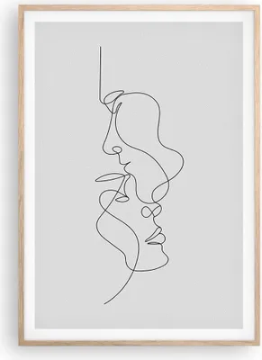 Produktbild von Gerahmtes Poster - Rahmen in heller Eiche - Stück Linear Paar - 70x100 cm - Wand Bild - Wanddeko - Wandbilder - Kunstposter - Wandposter - Bilderrahmen - Bilder - Kunstdruck - P2NPA70x100-4895