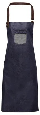 Image de Premier - Tablier à bavette, similicuir LT3713 (taille unique) (bleu jean indigo)