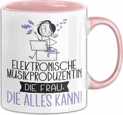 Produktbild von Elektronische Musikproduzentin Geschenk Tasse Becher Die Frau Die Allen Kann Geschenkidee für eine Elektronische Musikproduzentin Lustig (Rosa)