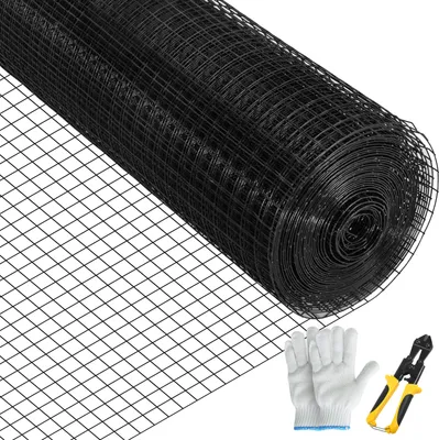 Obrázek produktu pro VEVOR drátěné pletivo 61 x 3048 cm pozinkované, vinylem potažené 16mm ocelové pletivo s kleštěmi na stříhání a párem textilních rukavic, pro zahradní ploty a ohrady pro domácí zvířata