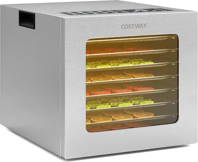 Image de Déshydrateur alimentaire en acier inoxydable de 850 W, avec 8 plateaux, équipé d'une minuterie de 48 heures et d'un régulateur de température de 35 à 75 °C