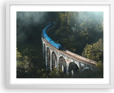 Produktbild von Gerahmtes Poster - Weißer Rahmen - Zug Hogwarts Express - 50x40 cm - Wand Bild - Wanddeko - Wandbilder - Kunstposter - Wandposter - Bilderrahmen - Bilder - Kunstdruck - P2WAA50x40-5132