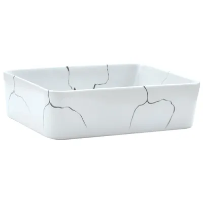 Produktbild von vidaXL Aufsatzwaschbecken Weiß Rechteckig 46x35,5x13cm Keramik