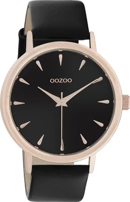 Produktbild von Oozoo Armbanduhr schwarz Leder Timepieces Damen Analog-Quarzuhr UOC10829