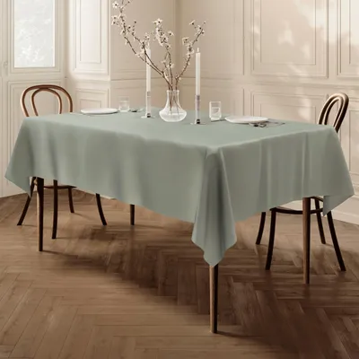 Rechteckige Tischdecke Polyester 150x250 cm salbeigrün