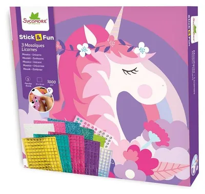 Produktbild von Sycomore Mosaik Bastelset Einhörner für Kinder ab 5 Jahren
