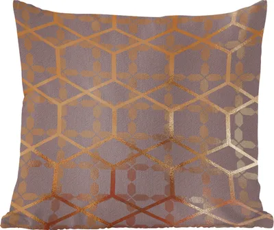 Produktbild von MuchoWow® Zierkissen Sofakissen Wohnzimmer Dekokissen 50x50 cm Muster - Gold - Lila - Komfort - Sofakissen