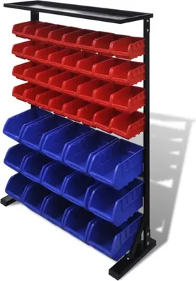 Image de Étagère à outils de garage Bleu et rouge